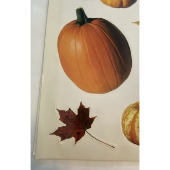 Fall Thanksgiving Window Clings Lot 4 Sheets Pumpkins Turkeys Vinyl 2010 Taiwan - Picture 14 of 16